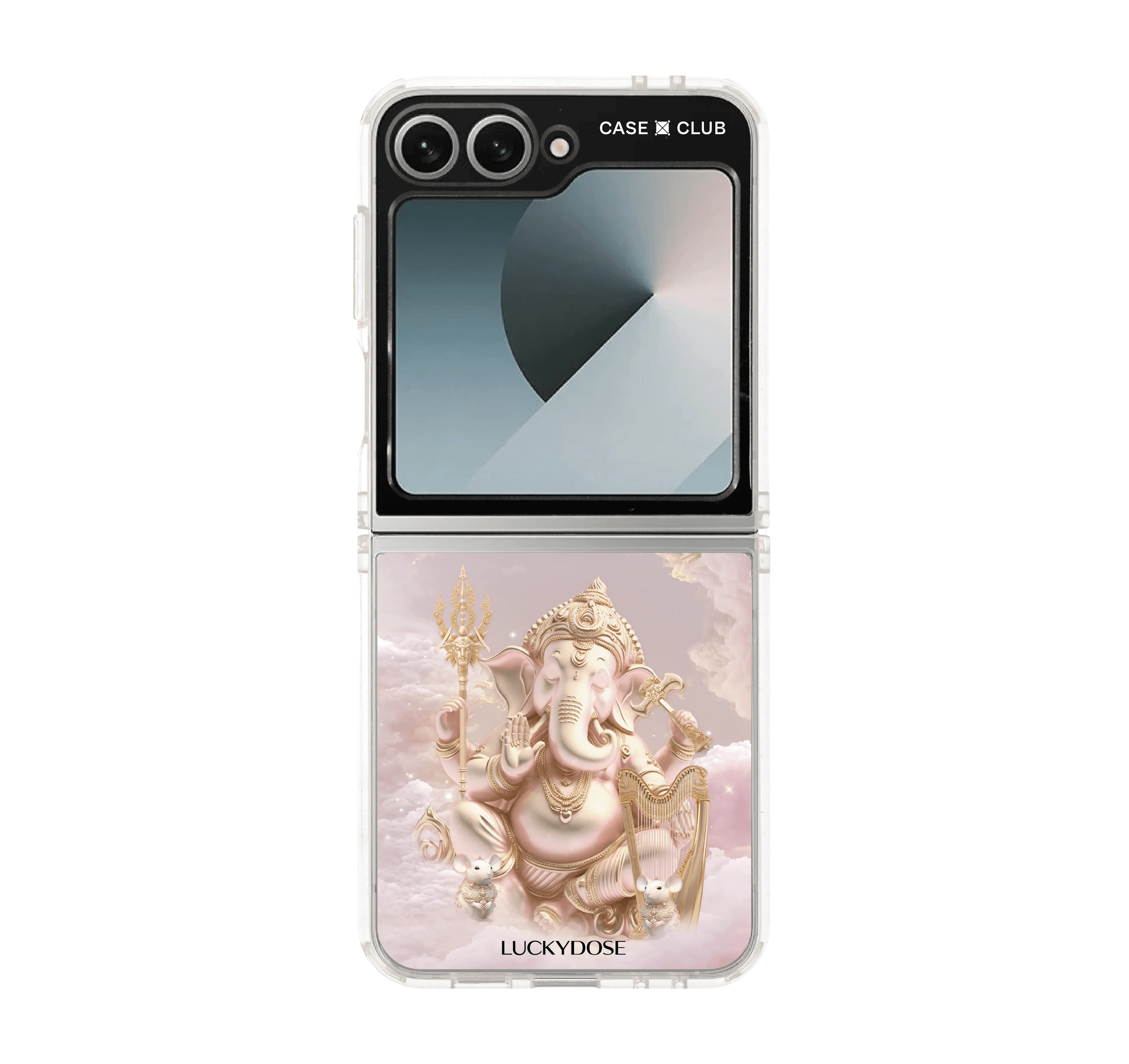 samsung galaxy z flip 6 clear case luckydose ganesha ganapati
